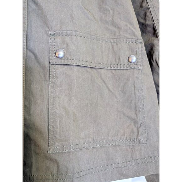 Madewell Waxed Cotton Barn Jacket Corduroy Collar Utility Coat Olive XL NWT - Picture 13 of 16
